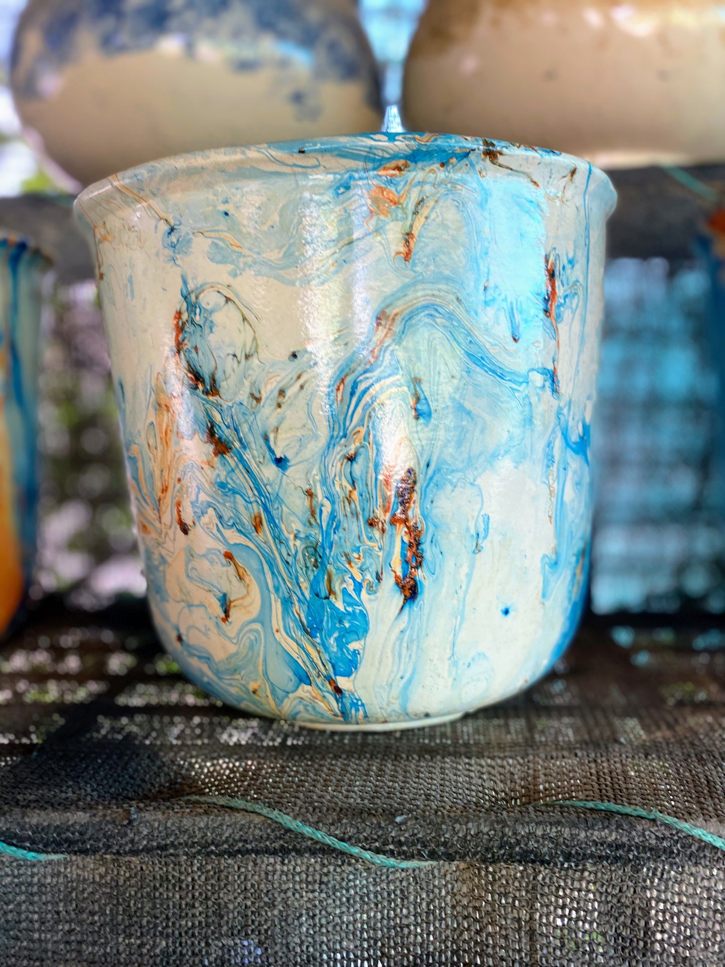 Abstract Pattern II Ceramic Pot - Medium (12 inches)