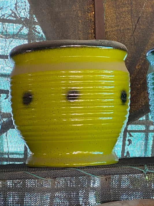 Green Solid Lines Ceramic Pot - Medium (12 inches)