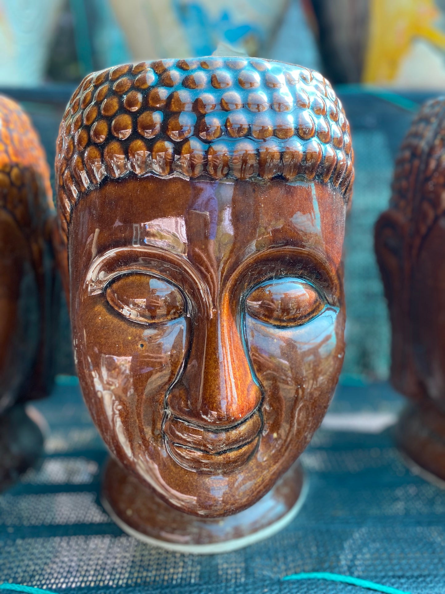 Buddha Zen Ceramic Pot Brown - Medium (8 inches)