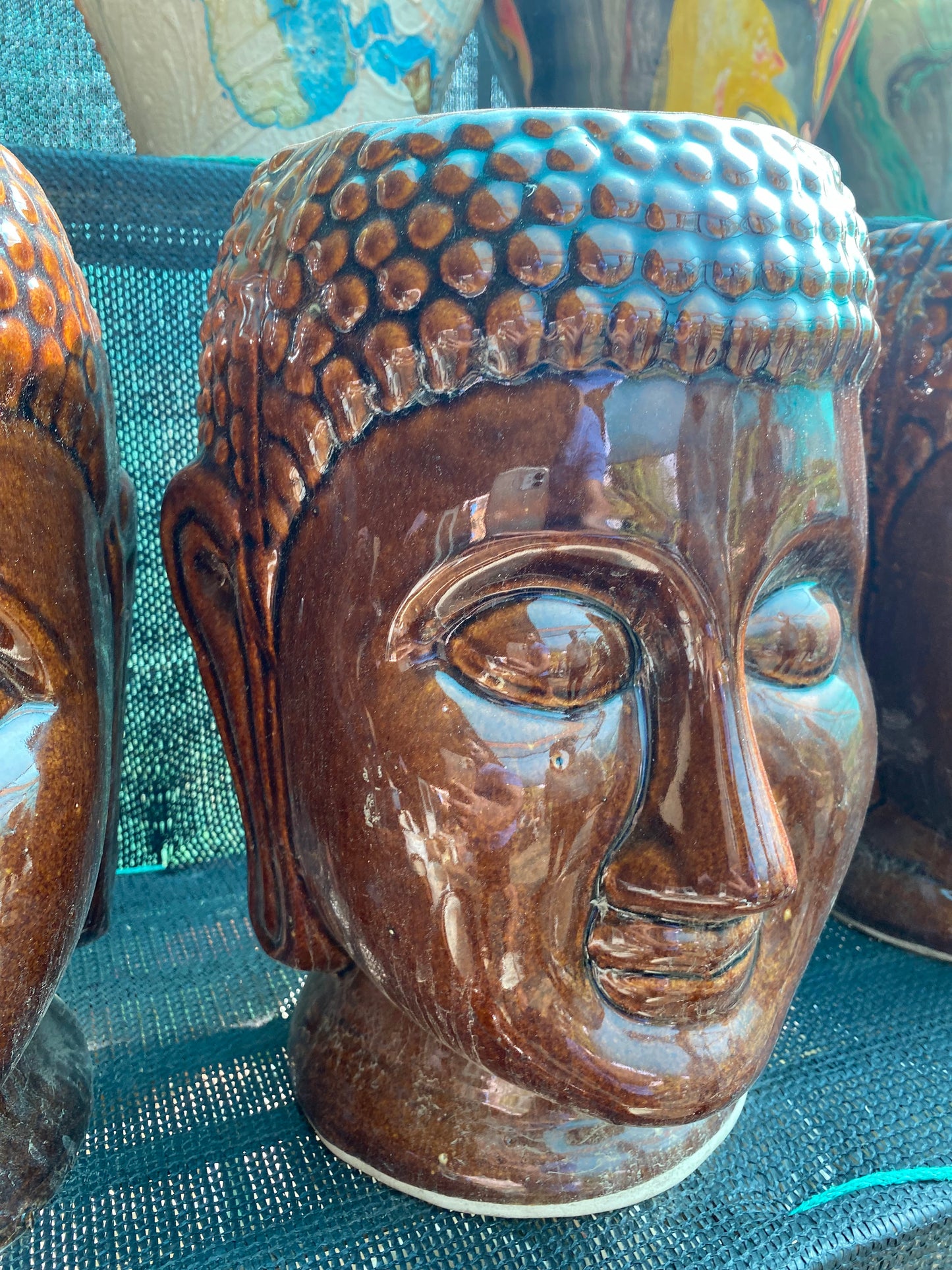 Buddha Zen Ceramic Pot Brown - Medium (8 inches)