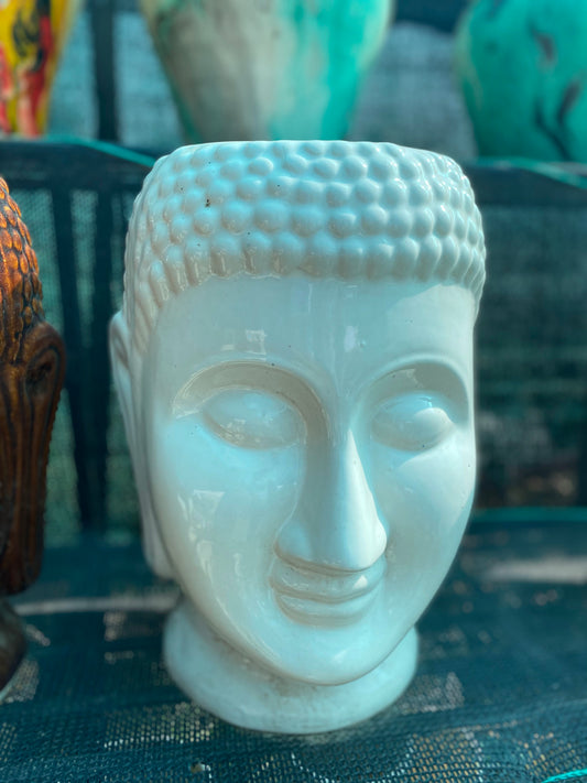 Buddha Zen Ceramic Pot White - Medium (8 inches)